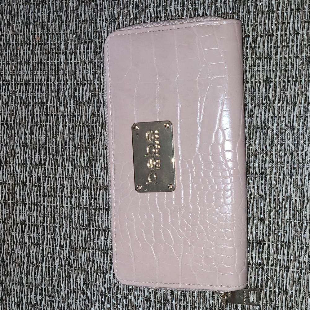 Bebe Zip Around Pink Croc Wallet